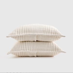 Organic Cotton Channel Stitch Sham Set King